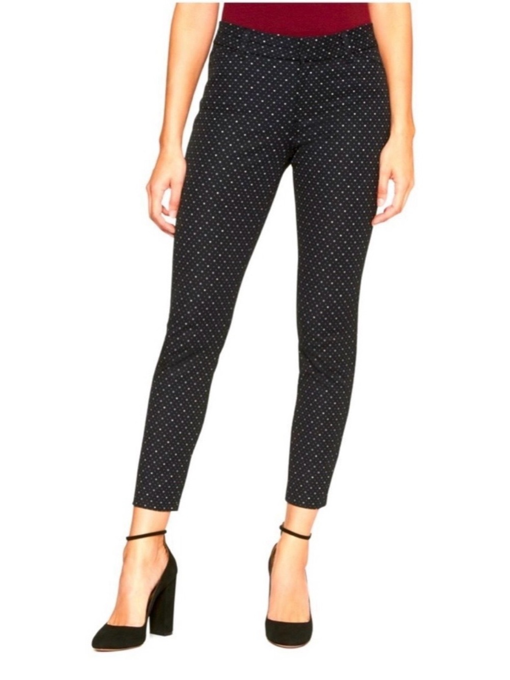 Zac & Rachel Black Polka Dot Pants Size 8 Like New